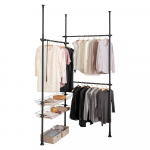 I&scaron; metalo teleskopinė drabužių kabykla juodos spalvos Herkules &ndash; Wenko