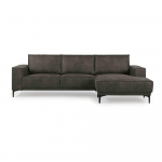 I&scaron; dirbtinės odos kampinė sofa antracito spalvos (su de&scaron;iniuoju kampu) Copenhagen &ndash; Scandic