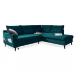 Turkio spalvos aksominė kampinė sofa Miuform Stylish Stan L, de&scaron;inysis kampas