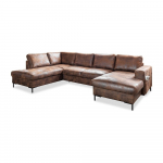 Ruda U formos dirbtinės odos sofa-lova Miuform Lofty Lilly Vintage, kairysis kampas