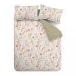 Žalios spalvos/rudos spalvos i&scaron; flanelės dvigulė patalynė 200x200 cm Grasmere Floral &ndash; Catherine Lansfield