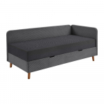 Viengulė lova tamsiai pilkos spalvos audiniu dengta su sandėliavimo vieta 90x200 cm Cabana &ndash; Meise M&ouml;bel