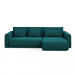 Turkio spalvos i&scaron; velveto sulankstoma/su sandėliavimo vieta kampinė sofa (su de&scaron;iniuoju kampu/su gultu) Kapua &ndash; Makamii