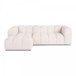 Kreminės spalvos i&scaron; velveto kampinė sofa (su kairiuoju kampu/su gultu) Cube &ndash; Bonami Selection