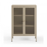 Kreminės spalvos i&scaron; metalo spintelė 70x100x40 cm Fayna &ndash; Marckeric