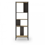 Knygų spinta juodos spalvos/natūralios spalvos i&scaron; ąžuolo 58x175 cm Alabama &ndash; Marckeric