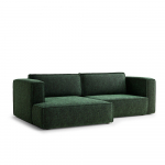 Tamsiai žalios spalvos sulankstoma/su sandėliavimo vieta kampinė sofa i&scaron; &scaron;enilinio audinio (su kairiuoju kampu/su gultu) Velto &ndash; Maison de R&ecirc;ve