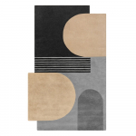 Rankų darbo juodos spalvos/pilkos spalvos i&scaron; vilnos kilimas 200x290 cm Lozenge Monochrome &ndash; Flair Rugs
