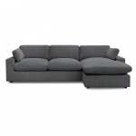 Tamsiai pilkos spalvos kampinė sofa i&scaron; kordinio velveto Belair &ndash; Bobochic Paris