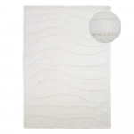 Rankų darbo baltos spalvos i&scaron; vilnos mi&scaron;inio kilimas 140x200 cm Sculptured Wave &ndash; Flair Rugs