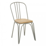 Pilkos spalvos/natūralios spalvos i&scaron; guobos masyvo valgomojo kėdė District &ndash; Premier Housewares