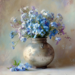 Spausdintas paveikslas tapyba ant drobės 32x32 cm Forget-me-not &ndash; Styler