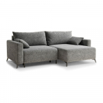 Pilkos spalvos sulankstoma/su sandėliavimo vieta kampinė sofa i&scaron; &scaron;enilinio audinio (su de&scaron;iniuoju kampu/su gultu) Leon &ndash; Maison de R&ecirc;ve