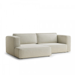Kreminės spalvos sulankstoma/su sandėliavimo vieta kampinė sofa i&scaron; &scaron;enilinio audinio (su kairiuoju kampu/su gultu) Velto &ndash; Maison de R&ecirc;ve