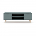 Pilkai žalios spalvos TV spintelė 140x53x40 cm Pisco &ndash; Marckeric