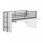 Baltos spalvos paauk&scaron;tinta vaiki&scaron;ka lova su lovos grotelėmis 90x200 cm Sam &ndash; Vipack