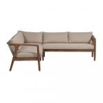 Rudos spalvos i&scaron; audinio sodo sofa (&bdquo;L&ldquo; formos) Biam &ndash; WOOOD