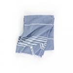 Mėlynos spalvos i&scaron; medvilnės antklodė ir pledas 150x200 cm Solene &ndash; Tiseco Home Studio