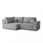 Pilkos spalvos sulankstoma/su sandėliavimo vieta kampinė sofa i&scaron; kordinio velveto (su kairiuoju kampu/&bdquo;L&ldquo; formos) Tonga &ndash; Maison de R&ecirc;ve