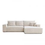 Kreminės spalvos sulankstoma/su sandėliavimo vieta kampinė sofa i&scaron; &scaron;enilinio audinio (su de&scaron;iniuoju kampu/su gultu) Maze &ndash; Maison de R&ecirc;ve