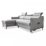 Sulankstoma kampinė sofa &scaron;viesiai pilkos spalvos (su kairiuoju kampu) Sweet Harmony &ndash; Miuform