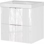 Baltos spalvos blizgus pakabinama spintelė po kriaukle 61x65 cm Celano &ndash; Germania