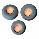Betoninių žvakidžių rinkinys i&scaron; 3 vnt. Donut - Mioli Decor