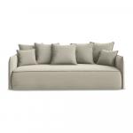 Smėlio spalvos i&scaron; velveto sulankstoma/su sandėliavimo vieta sofa 225 cm Hula &ndash; Makamii