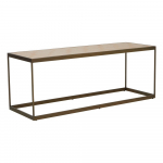 Rudos spalvos/natūralios spalvos kavos staliukas su ąžuolo dekoro stalvir&scaron;iu 40x120 cm Grenoble &ndash; Premier Housewares