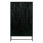 Spintelė juodos spalvos i&scaron; uosio masyvo 85x149 cm Silas &ndash; WOOOD