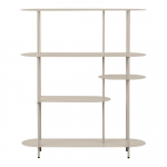 Smėlio spalvos i&scaron; metalo pastatoma lentyna 118x139x31 cm Rieti &ndash; House Nordic