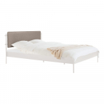 Baltos spalvos i&scaron; plieno dvigulė lova audiniu dengta su lovos grotelėmis 180x200 cm Eton Basic &ndash; noo.ma
