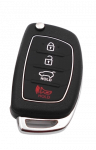 Keturių mygtukų rakto korpusas - skirtas Hyundai Accent | I30 | I40 | I45 | IX35 | IX45 | Mistra | Santa Fe | Sonata | Tucson | Verna