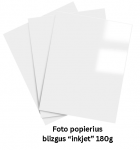 Foto popierius Inkjet glossy A4, 180g/m2, 50 lapų