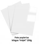 Foto popierius glossy Inkjet A4, 150g/m2, 50 lapų
