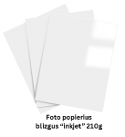 Foto popierius glossy Inkjet A4, 210g/m2, 50 lapų