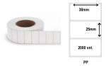 Lipnios etiketės 38x25mm. 2000 vnt (PP)