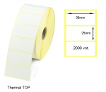 Lipnios Termo etiketės 38x25mm. 2000 vnt  (Thermal Top)