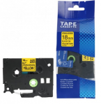 Brother TZe-S641 Lipni juostelė (18 mm, juodas ant geltonos, stipriai lipni) &ndash; Premium