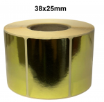 Lipnios etiketės 38x25mm. 1500 vnt (Vellum) metalizuoti auksiniai