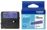 Lipni juostelė Brother Btag-F31, 12mm. (Violetinė / juoda) OEM