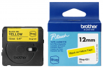 Lipni juostelė Brother Btag-631, 12mm. (geltona/ juoda) OEM