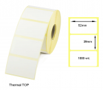 Lipnios Termo etiketės 52x39mm. 1000 vnt (Thermal Top)