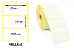Lipnios etiketės 60x20mm. 2500 vnt (Vellum)