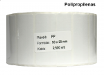 Lipnios etiketės 50x20mm. 2500 vnt (PP)