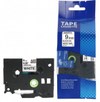 Lipni juostelė Brother TZE-221, 9mm. (Balta / Juoda) Premium