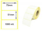 Lipnios etiketės 75x51mm. 1000 vnt (Vellum)