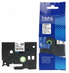 Brother TZe-FX231 Lipni juostelė (12 mm, juodas ant baltos, lanksti) &ndash; Premium