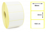 Lipnios Termo etiketės 80x30mm. 1500 vnt (Thermal ECO)