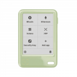 Ledger Nano Gen 5 Matcha žalios spalvos kriptovaliutų aparatinė piniginė su atkūrimo raktu.